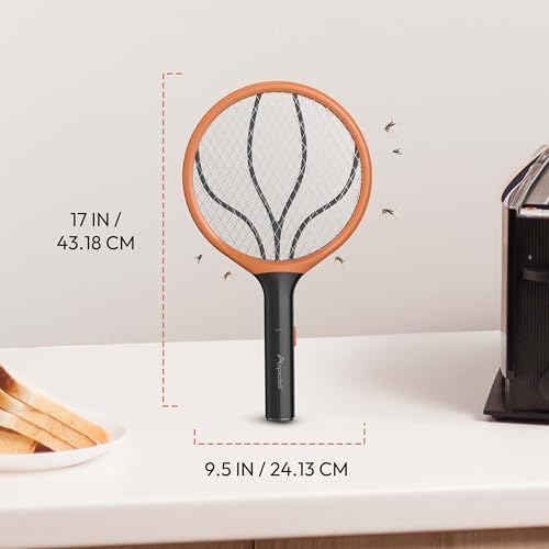 ASPECTEK 2-Pack Electric Fly Swatter, 3000V Bug Zapper and Mosquito Racket for Indoor and Outdoor