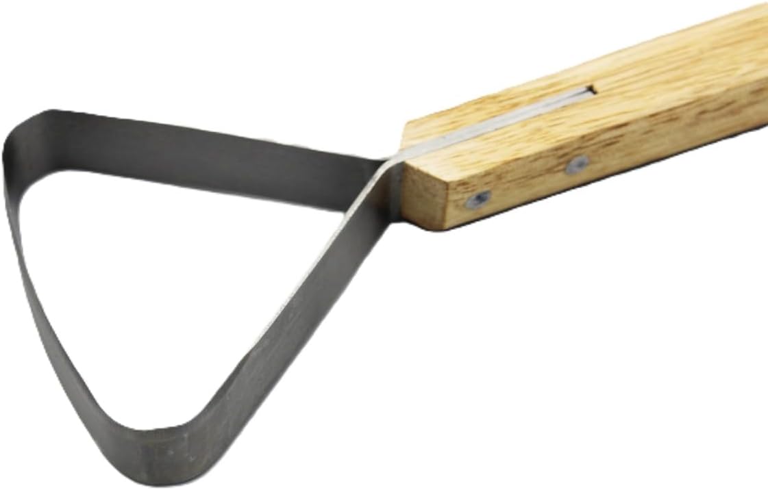 Wiebe Pelt Scraper, Dual-Edge Forged Steel Fleshing Tool with Wood Handle – Precision Hide Scraper