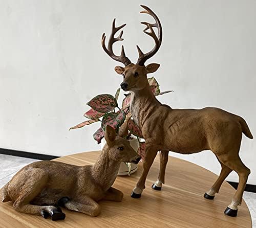 JHVYF Adorable Deer Statue Decor for Garden Yard Buck & Doe Lying Outdoor Sculptures for Home Decor