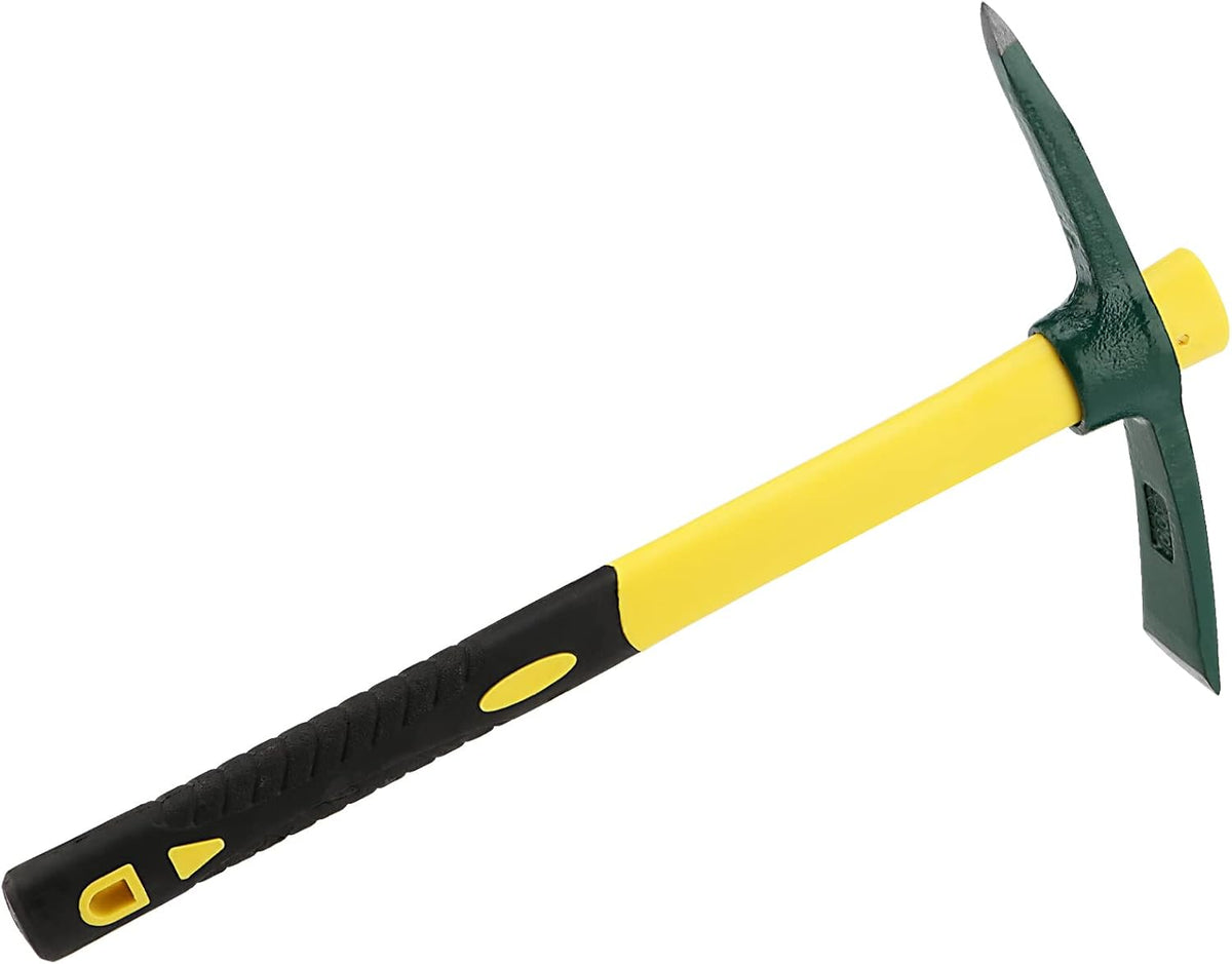 KEILEOHO 2 PCS 15 Inches Pick Mattock Hoe, Forged Weeding Garden Pick Axe with Fiberglass Handle