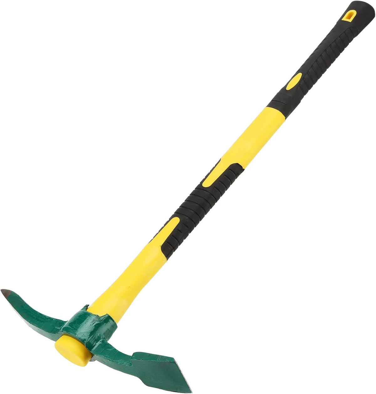 24 Inch Pick Mattock Hoe, Forged Weeding Mattock Pick Axe with Fiberglass Handle, Heavy Duty Garden