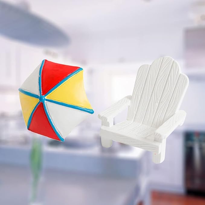 TOYANDONA 2pcs Beach Zen Garden Decor Mini Chair Sun Umbrella Sandbox Accessories Nautical
