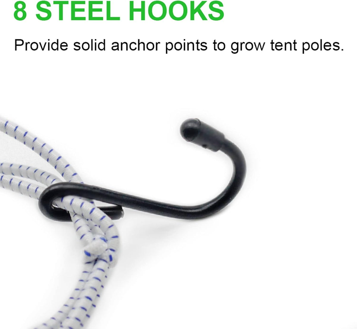 2 Pack Grow Tent Net Trellis Netting 4x4Ft Elastic Trellis Netting Includes 8 Iron Hooks Flexible