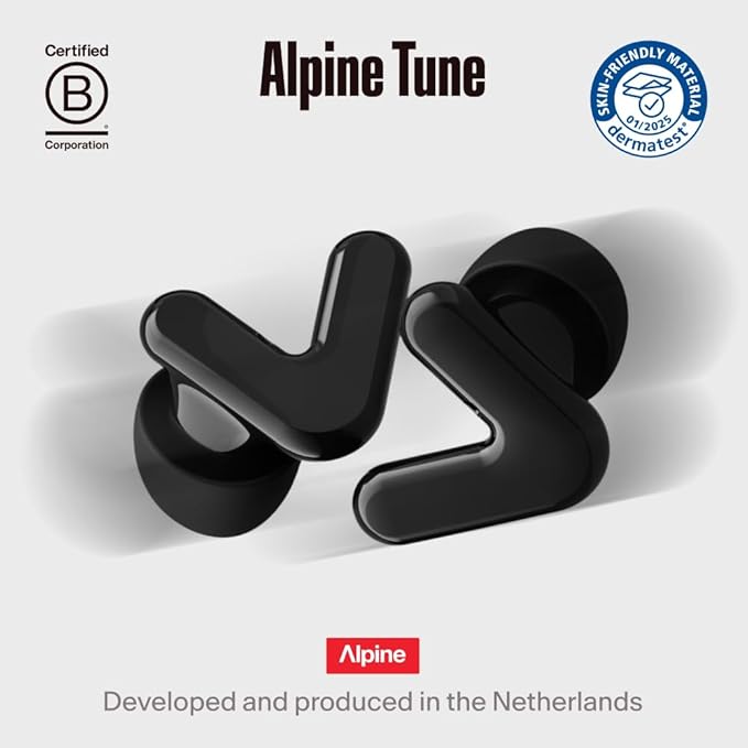 Alpine Tune Earplugs, Concert Ear Plugs for Noise Reduction, High Fidelity Music Quality, 19dB