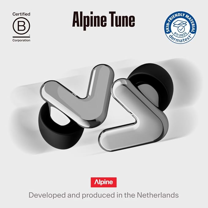Alpine Tune Earplugs, Concert Ear Plugs for Noise Reduction, High Fidelity Music Quality, 19dB
