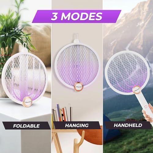 ASPECTEK 2-Pack Upgraded 3000V Electric Fly Swatter, Portable and Foldable Mosquito Zapper Racket