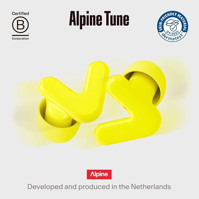 Alpine Tune Earplugs, Concert Ear Plugs for Noise Reduction, High Fidelity Music Quality, 19dB