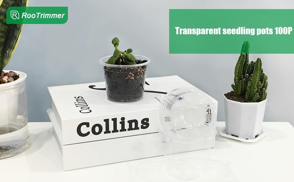 4" Clear Seeding Pots 50-Pack Round for Seeds Starting, Seeds Germination Transparent Nursery Pots