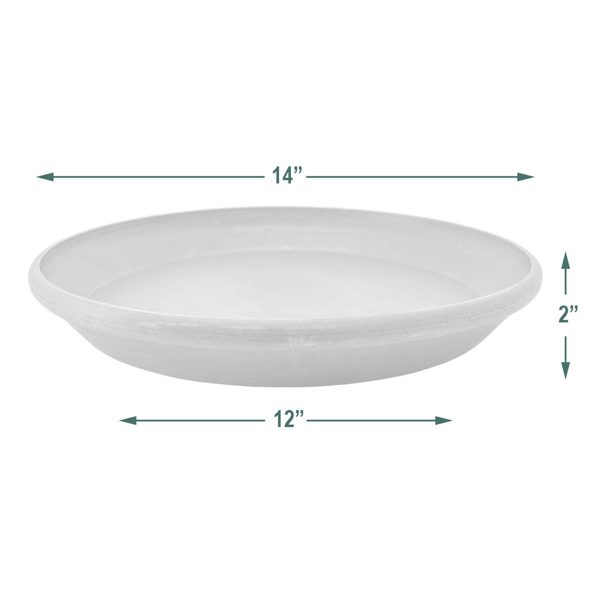 PSW Pot Collection AP35TC 14-inch Plastic/Stone/Wood Composite Plant Saucer Drip Tray – No Drainage