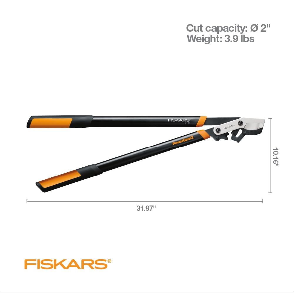 Fiskars 32-Inch Loppers for Tree Trimming, Heavy Duty, Low-Friction Sharp Steel Blade, Branch