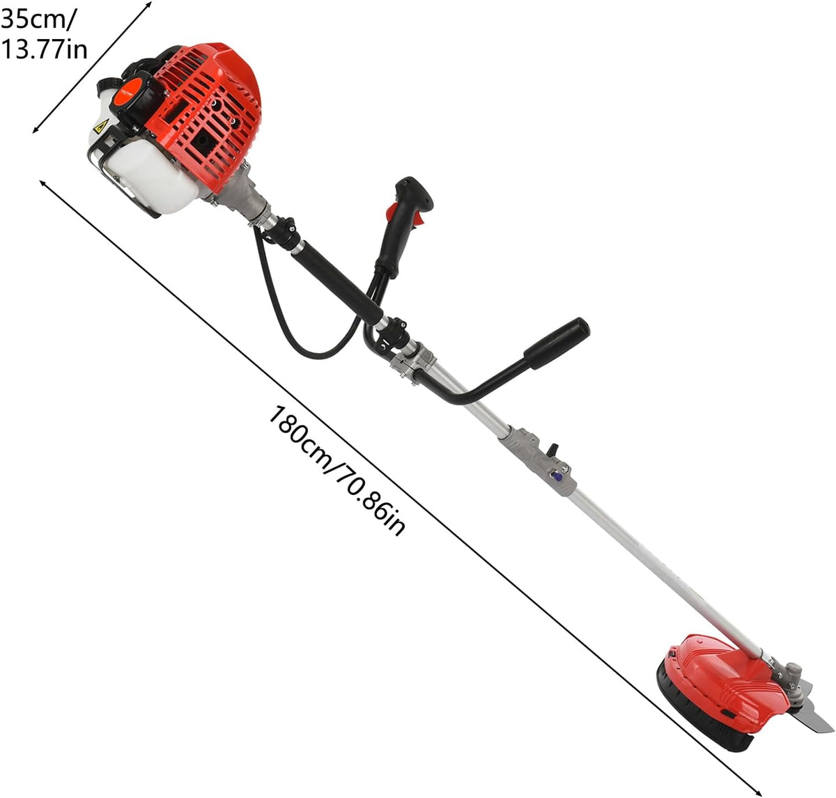 Gas Weed Wacker Cordless 2 in 1 String Trimmer, 52cc 2 Cycle Weed Eater with Anti-Slip Handle Brush