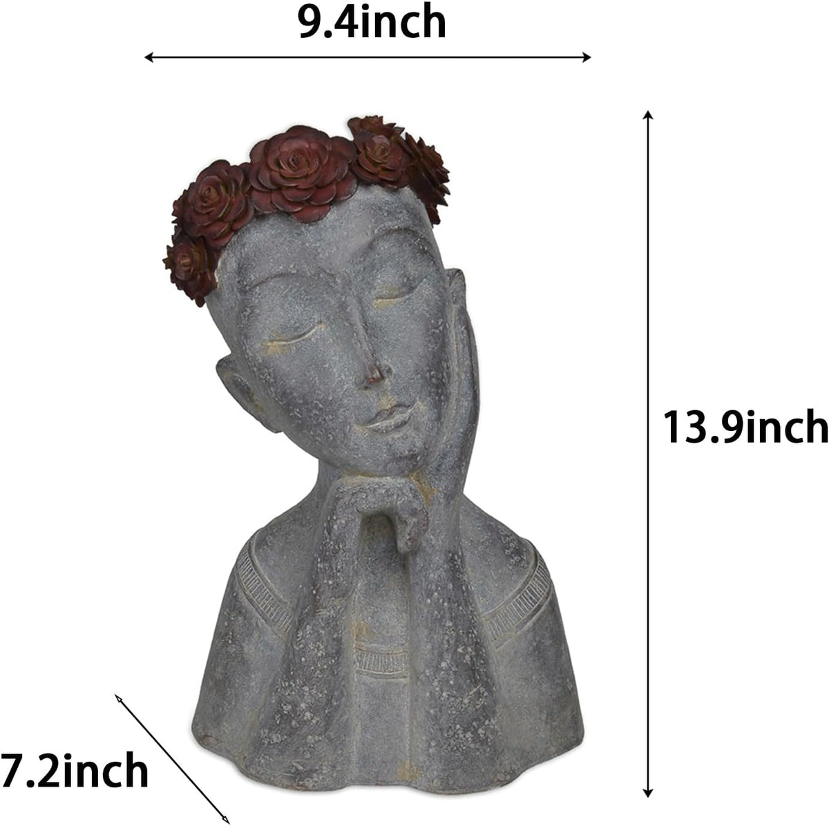 Newman House Studio Succulents Face Planters Pots Head - Flower Pot with Drainage Hole Face Head