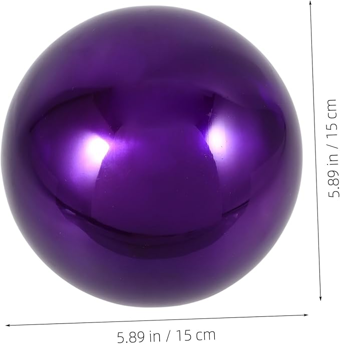 Stainless Steel Purple Gazing Ball - 5 Inch Mirror Reflective Sphere for Garden Decor Eye-Catching