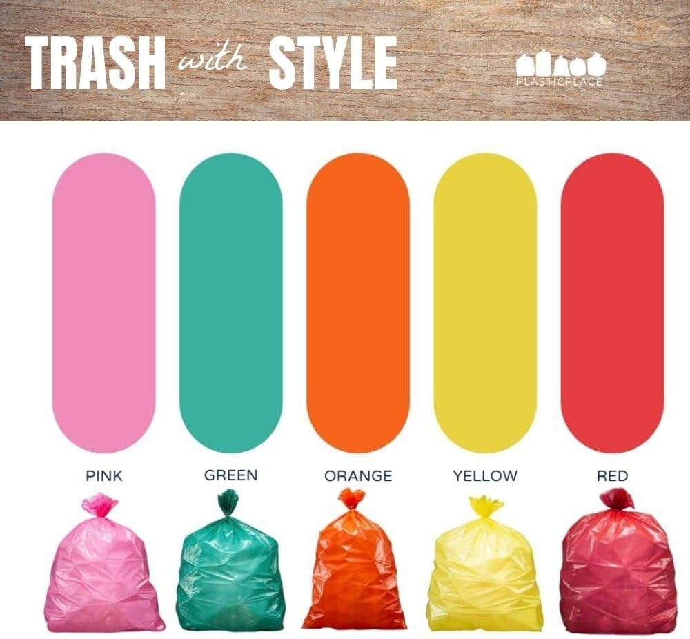 Plasticplace 64-65 Gallon Trash Can Liners for Toter │ 1.5 Mil │ Green Heavy Duty Garbage Bags │