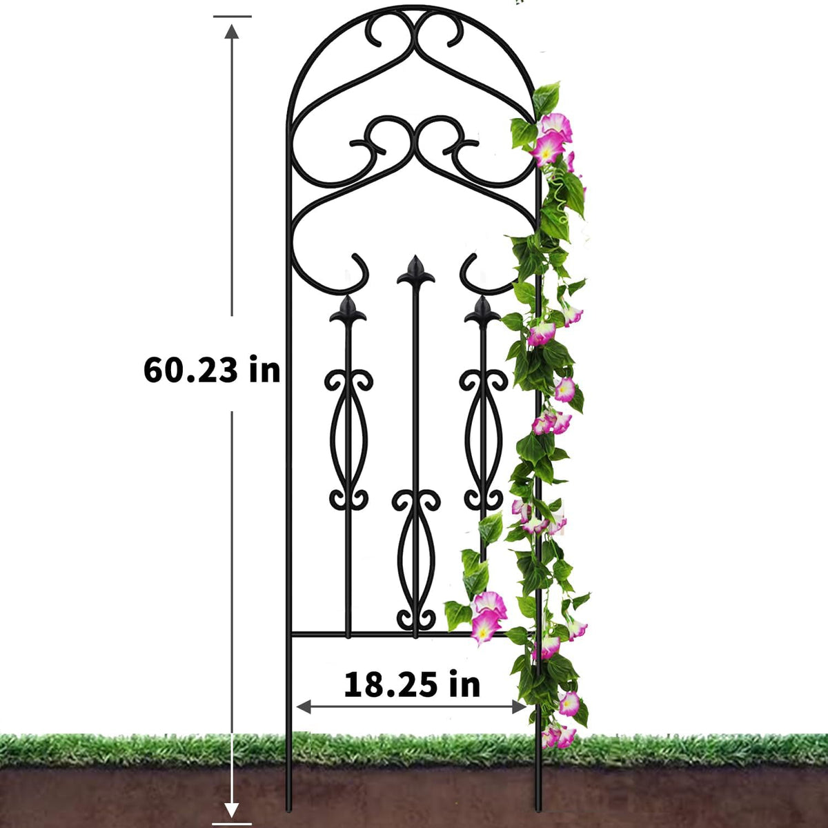 AMAGABELI Garden & Home 4 Pack 60" x 18" Metal Garden Trellis for Climbing Plants Outdoor Climbing