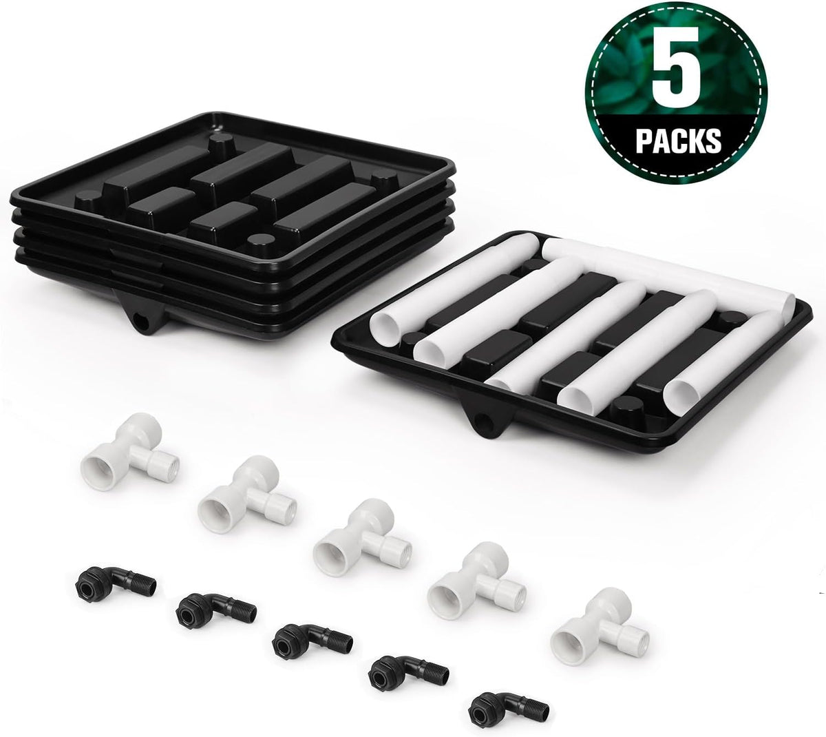 Ez-Pz Runoff Trays 15.5in Garden Flood and Drain Plant Base with PVC Legs and Drain Fitting