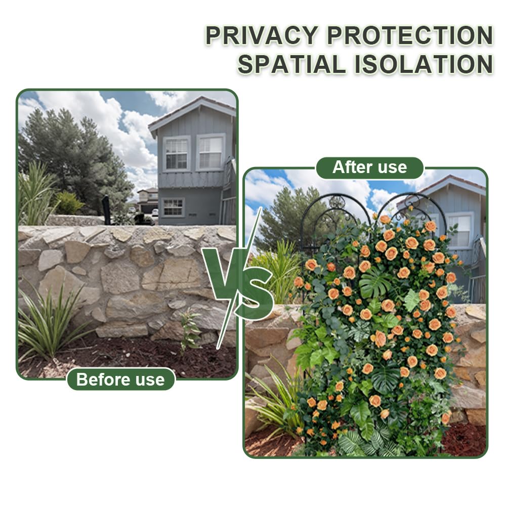2 Pack 86.7" H x 19.7" W Metal Garden Trellis for Climbing Plants Outdoor, Black Lattice Panel