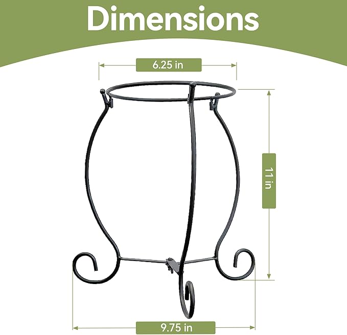Lily's Home Metal Gazing Ball Stand for 8-10 inch Metal and Glass Garden Gazing Globes. Black.