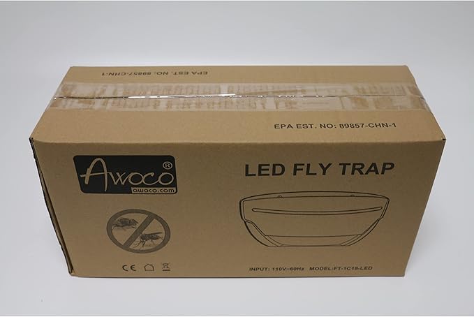 Awoco LED 5W Wall Mount Sconce Sticky Fly Trap Lamp for Capturing Flying Insects, Flies