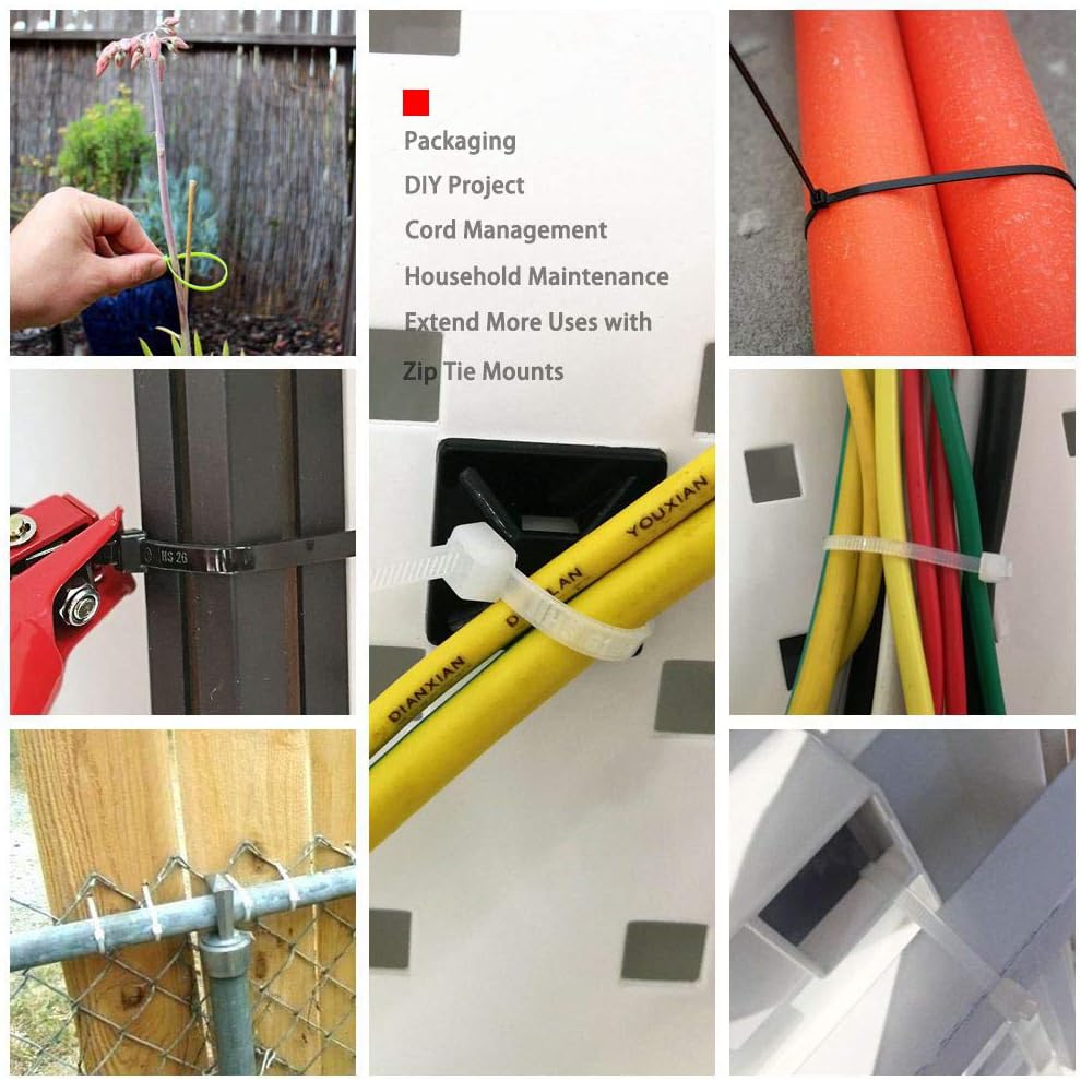 Case of 30 Packs,50/Pack,HS Premium Heavy Duty Cable Tie Straps Plastic Outdoor Strong Large Zip