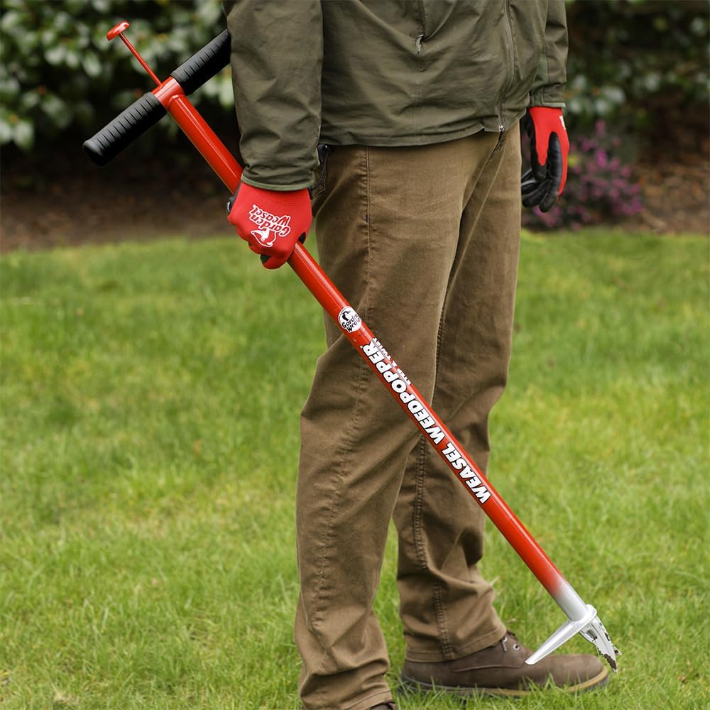 GARDEN WEASEL WeedPopper Step & Twist – Black Ergonomic Grip | Stand Up Weed Puller Tool for