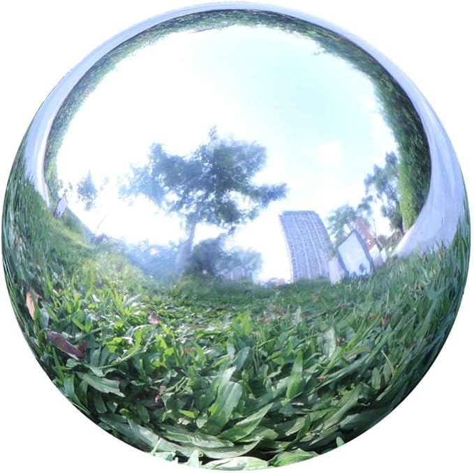 Gazing Balls for Garden, Home Outdoor Hollow Sphere Stainless Steel Gazing Globe Mirror Ball (8