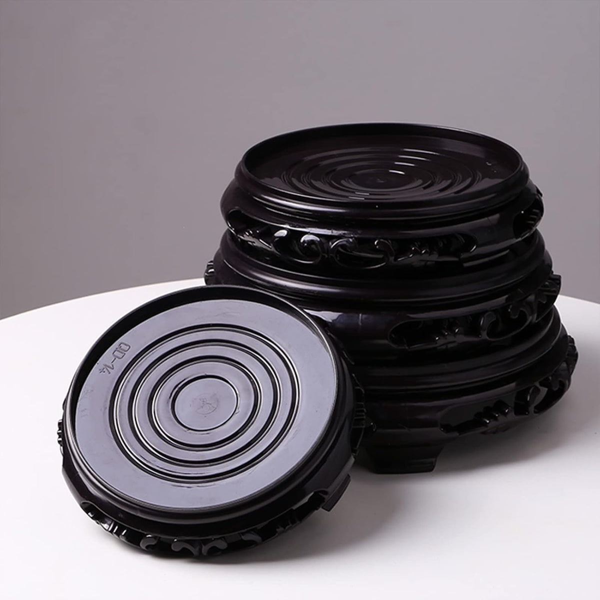 Hapivida Plant Stand, 4.4in Round Plant Riser Flower Pot Display Stand Plant Rack Holder Planter