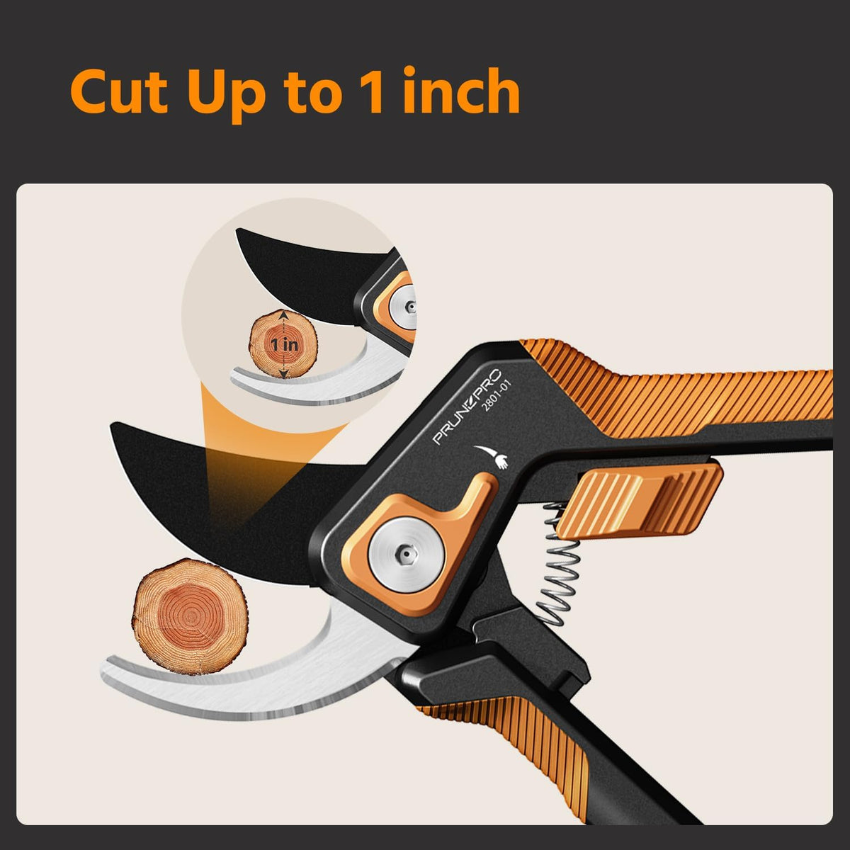 PrunePro Pruning Shears for Gardening Professional Bypass Hand Pruner Stainless Steel Sharp Blade