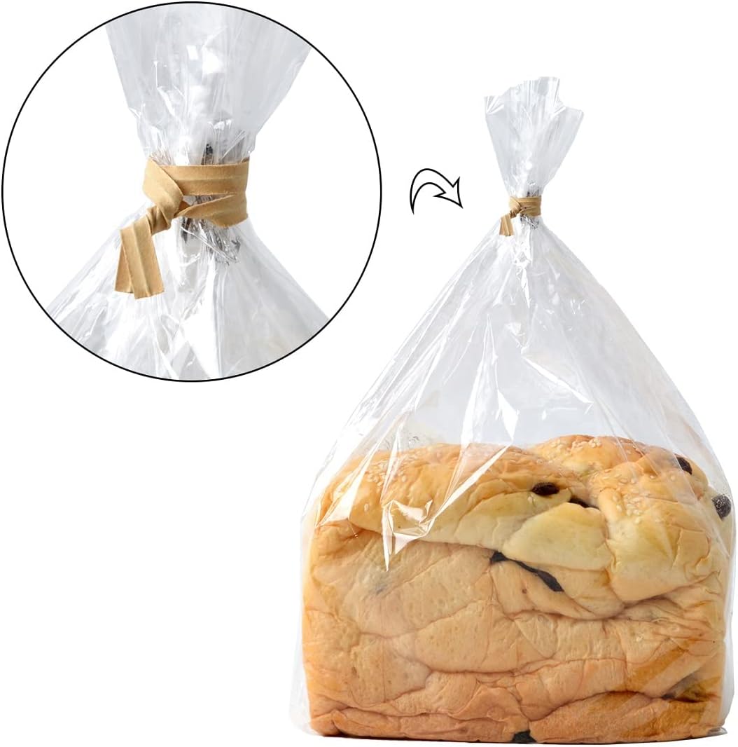 DGTANGYIN 500 Pcs 5" Kraft Paper Twist Ties,Bread Ties for Party Cello Candy Bread Coffee Bags Cake