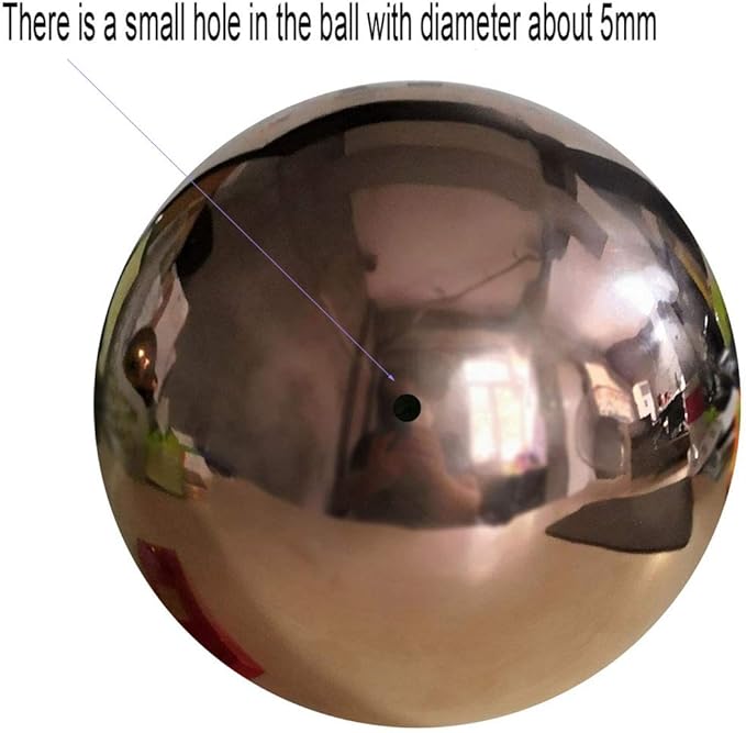 25 cm/10 inch Diameter Gazing Globe Mirror Ball,Rose Gold Stainless Steel Polished Reflective