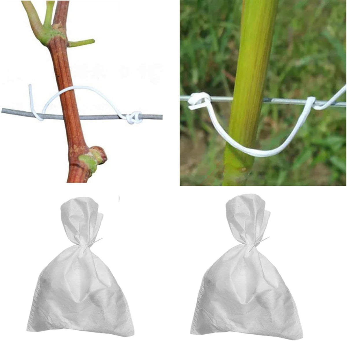 1000 pcs 8 inch White Cable Twist Ties Plastic Twist Ties with Rugged Metal Innercores Reusable