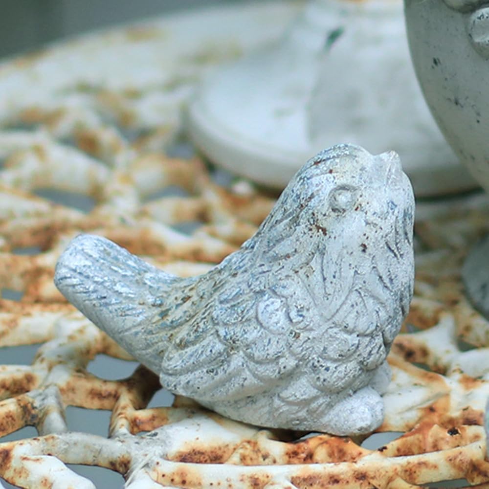 BIG FORTUNE Outdoor Bird Statues Bird Decor Figurines for Home Cement Bird Sculpture for Patio Yard