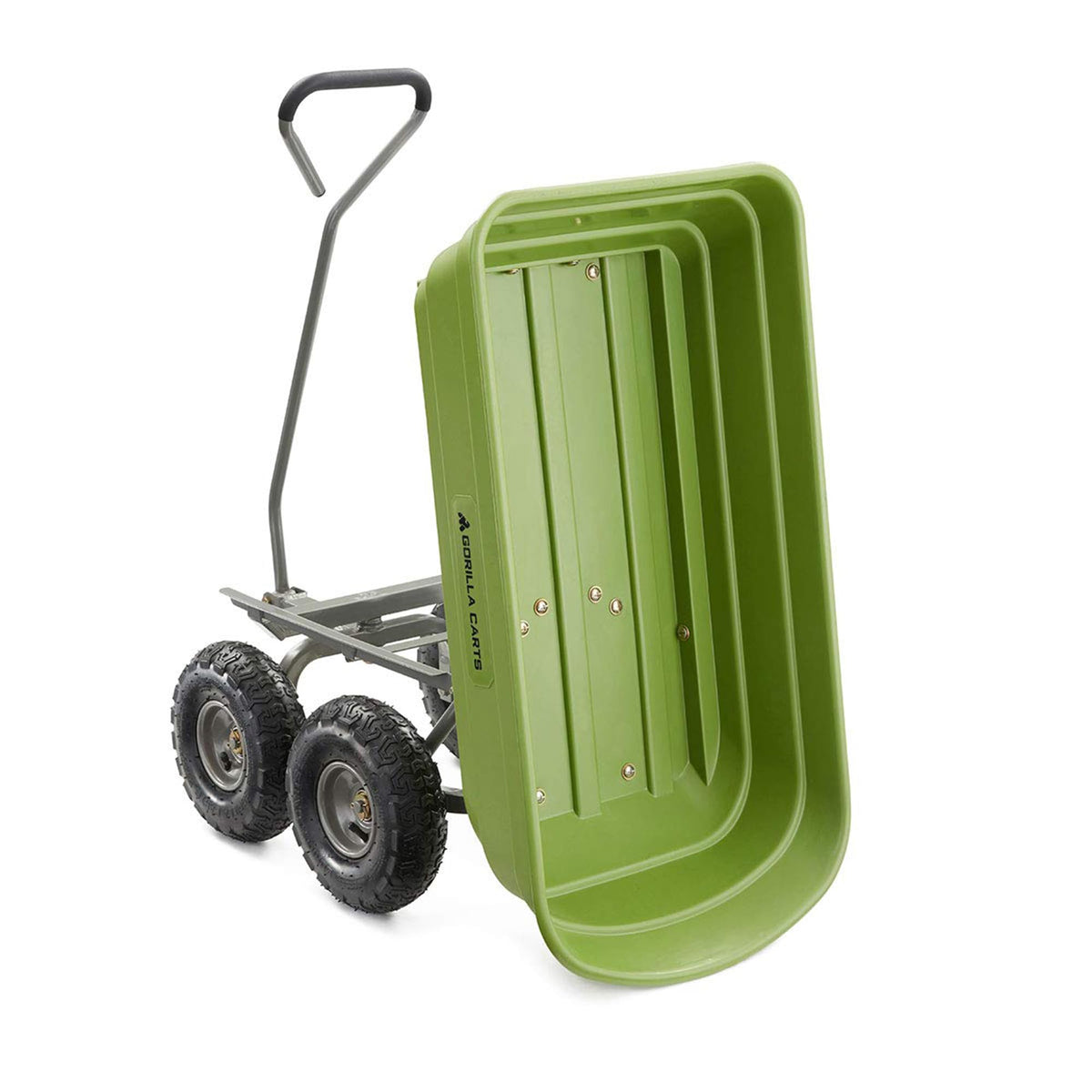 Gorilla Carts 600-Pound Capacity Heavy Duty Poly Yard Garden Steel Quick Dump Utility Wheelbarrow