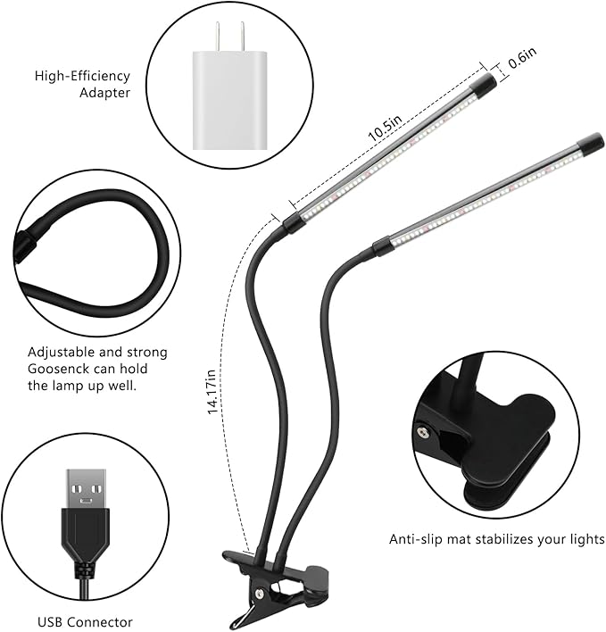 Plant Lights for Indoor Growing,84leds Clip Grow Light, 6500k Grow Lights for Indoor Plants Full