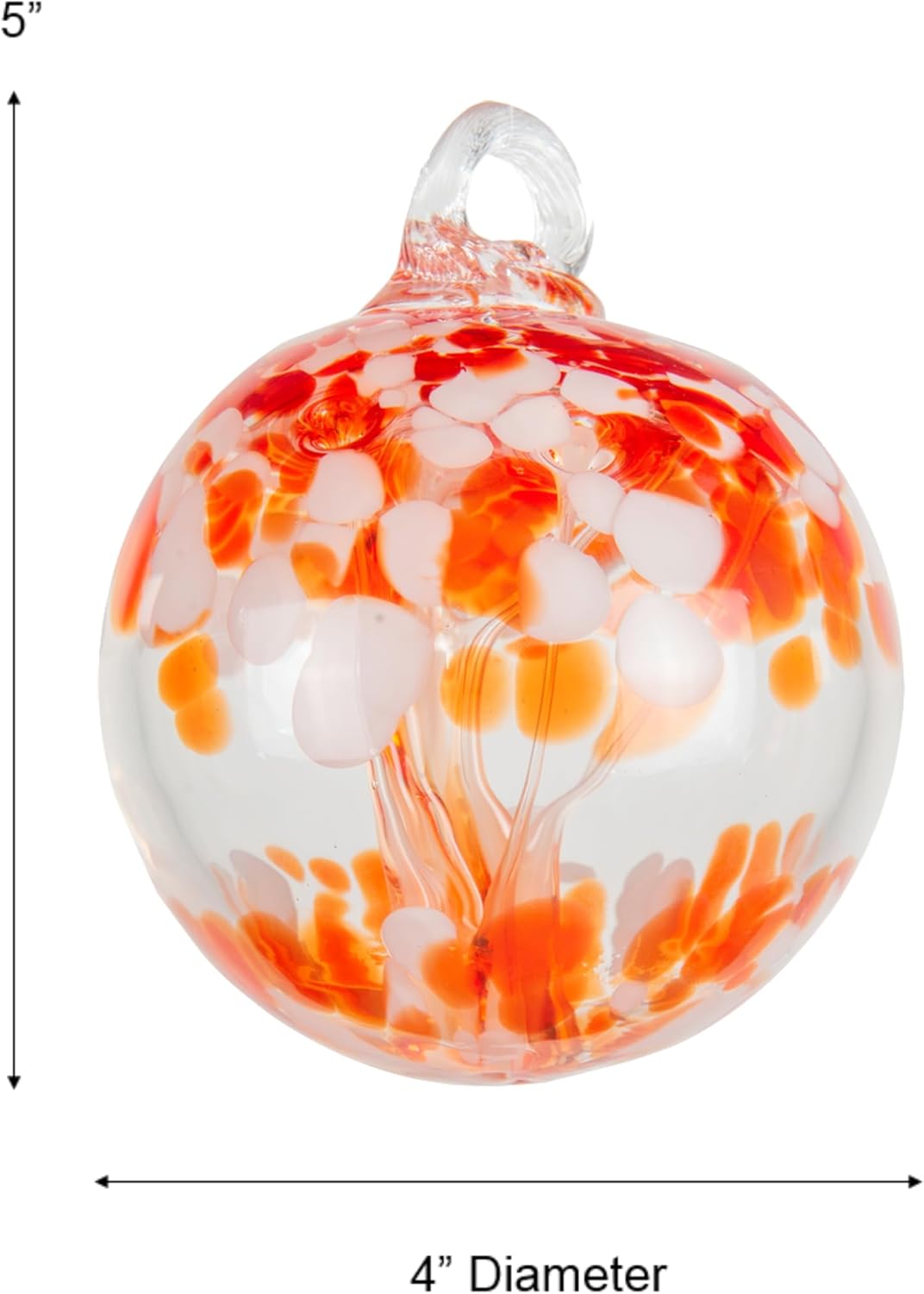 Dale Tiffany Hand Blown Glass, 4" Diameter Nova, Tree of Life Collection, Witch Globe Hanging