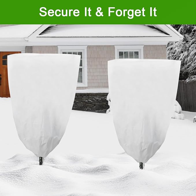 YDSL 3 Pack Plant Covers Freeze Protection, 25"×32" 1.77oz/yd² Plant Frost Covers for Outdoor