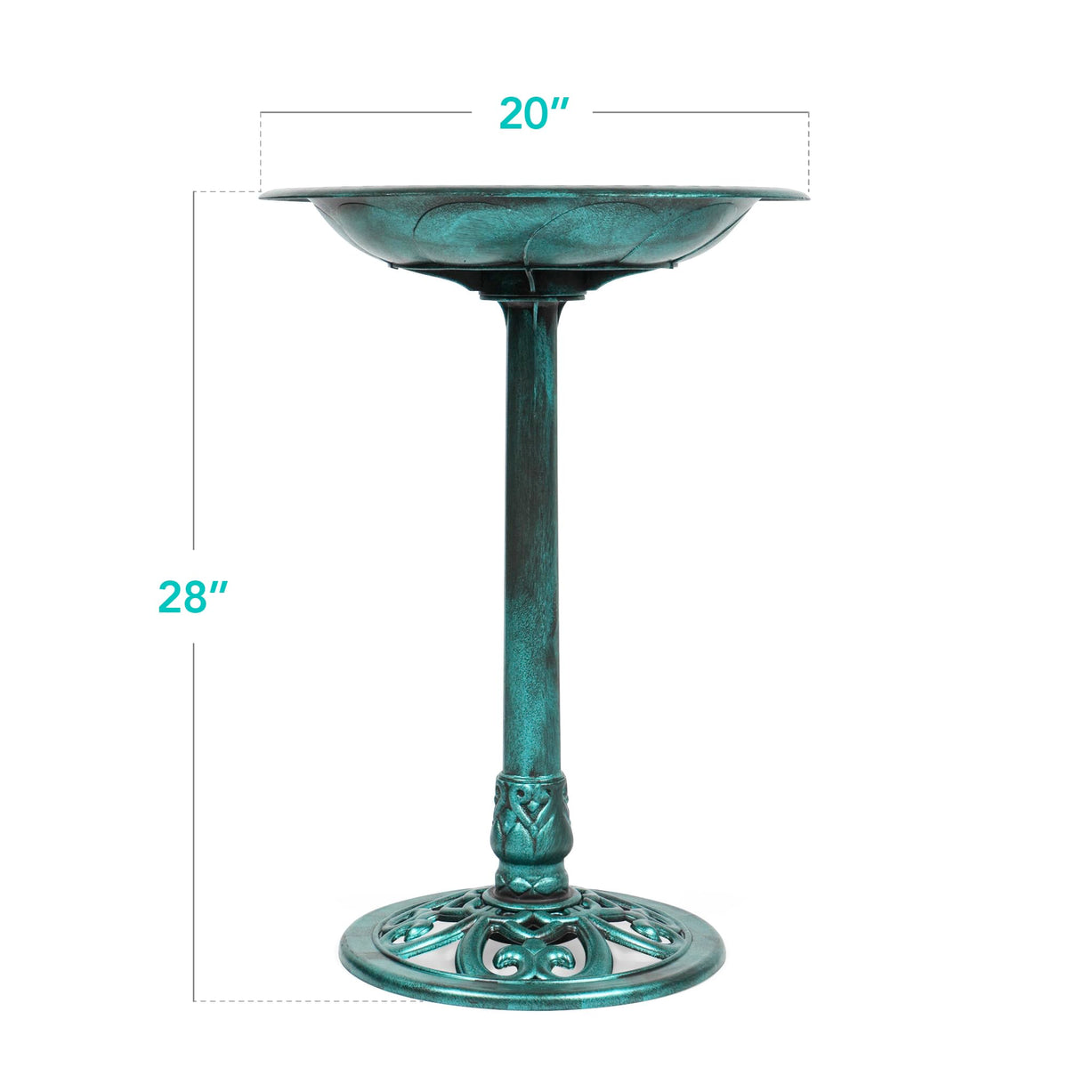 Best Choice Products 28in Pedestal Bird Bath, Vintage Outdoor Resin Accent Decoration