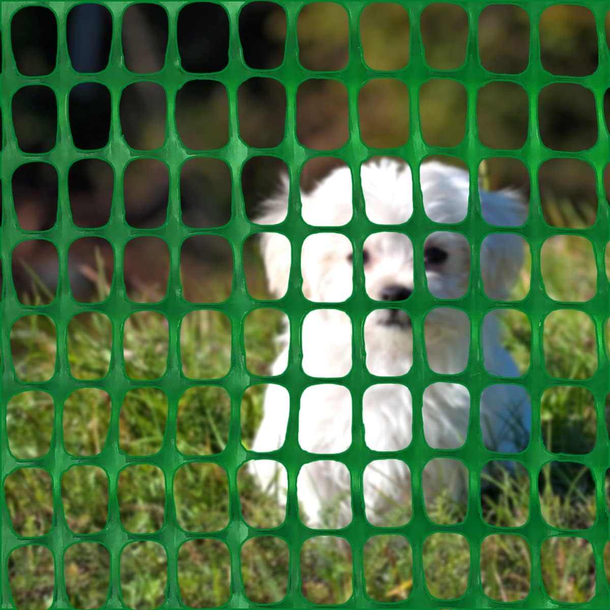Ashman Plastic Mesh Fence, Construction Barrier Netting, Green, 4'x100' Feet, 1 Roll, Garden
