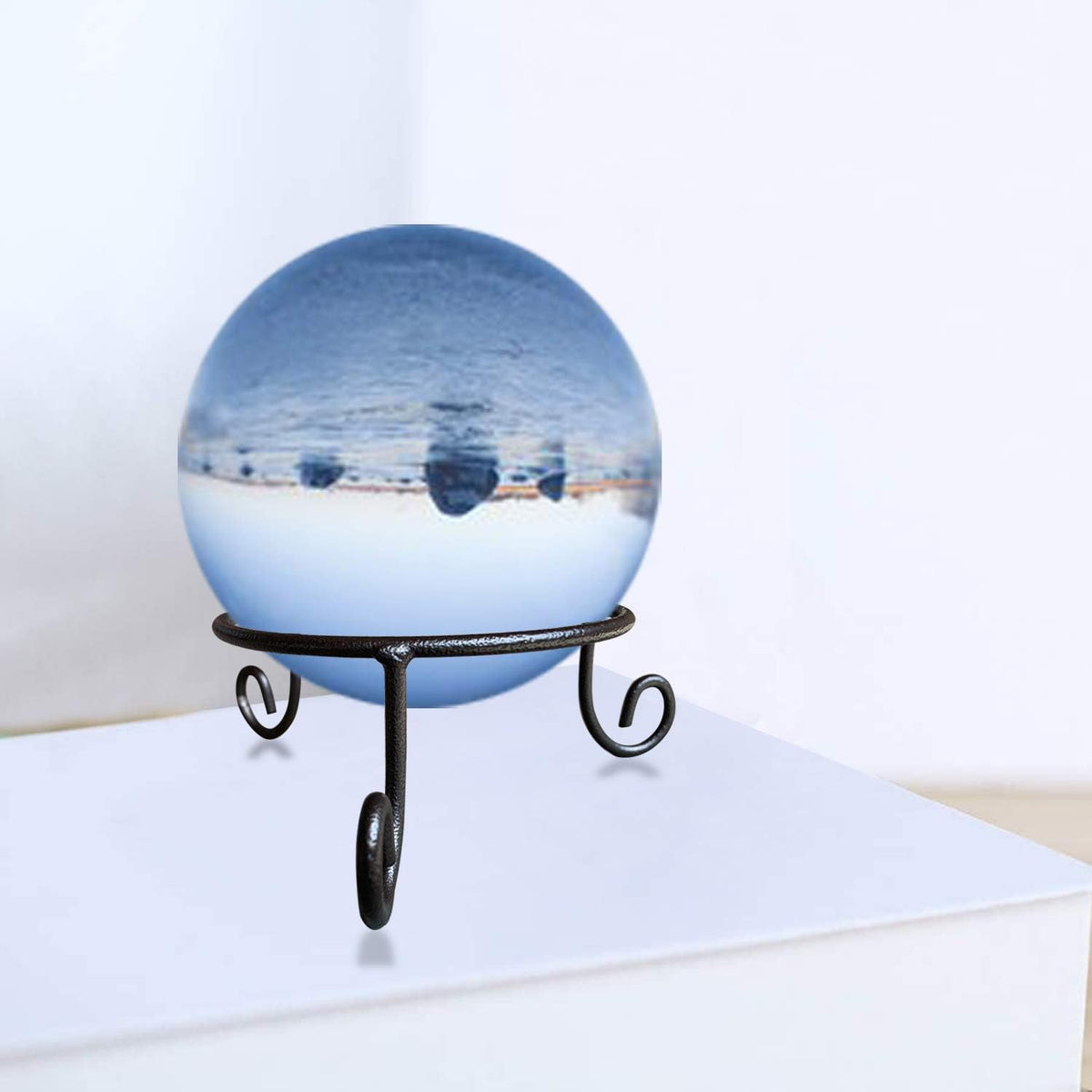 Black Iron Ball Stand - Gazing Globe Stand for Balls, Sphere Holder Wrought Iron Display Stand