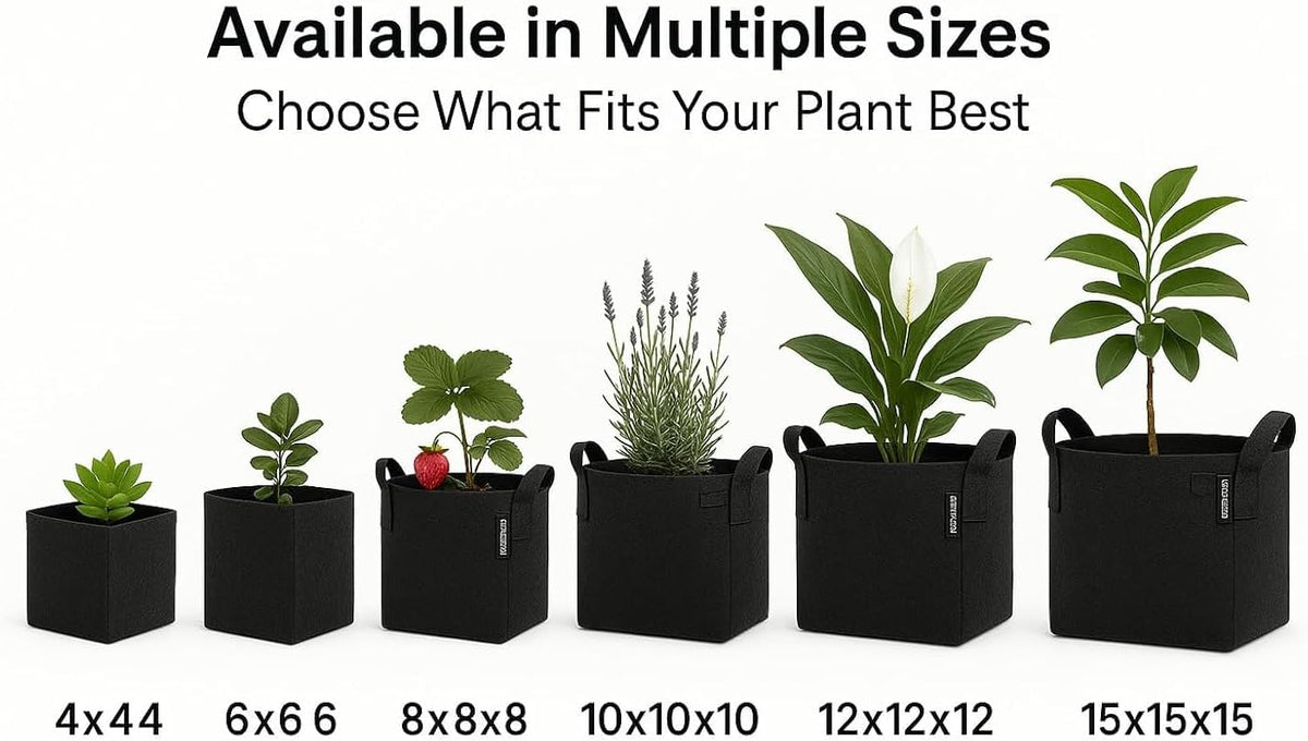 Square Geo Fabric Grow Bag 400 GSM Durable Breathable UV Resistant Reusable Plant Container for