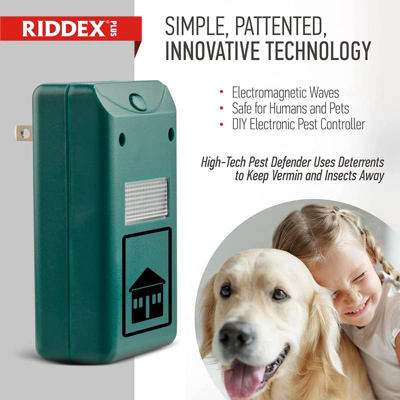RIDDEX Plus Insect Repellent | Plug in, Mouse Deterrent - Pest Control for Defense Against Rats