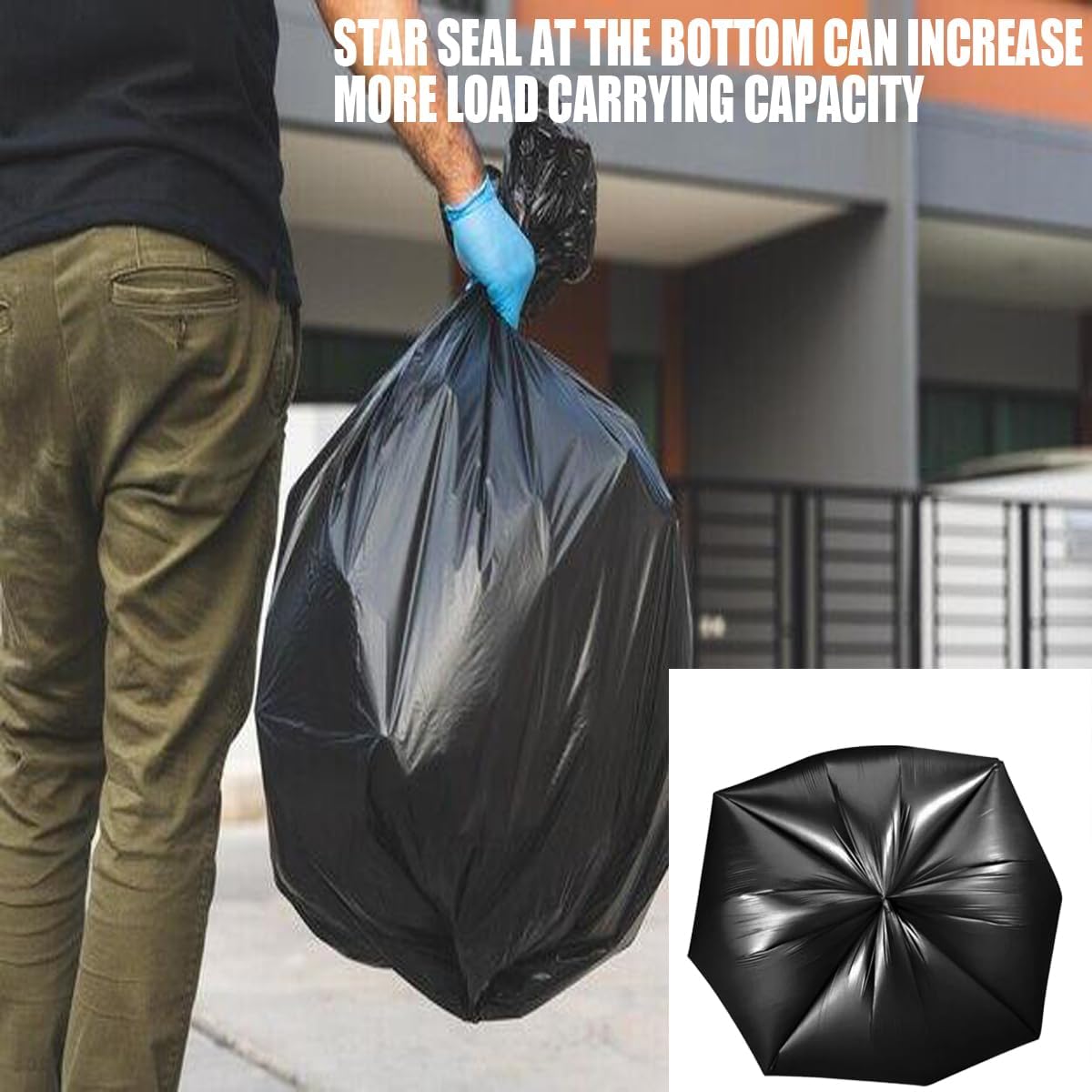 13 Gallon Trash Bags, 250 Count Black Tall Kitchen Garbage bags, Multi-purpose Trash Can Bin Liners