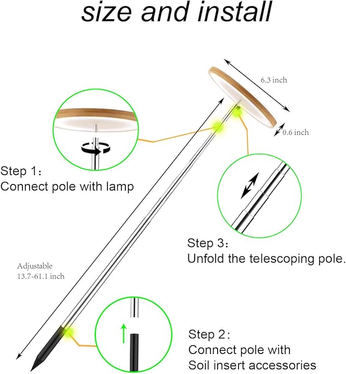 Plant Grow Light,yadoker LED Growing Light Full Spectrum for Indoor Plants,Height Adjustable