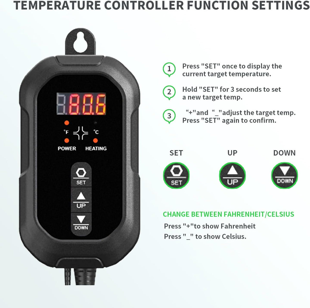 20"x 20" Seedling Heat Mat with Digital Thermostat Combo Set,ETL Certified and Durable Waterproof