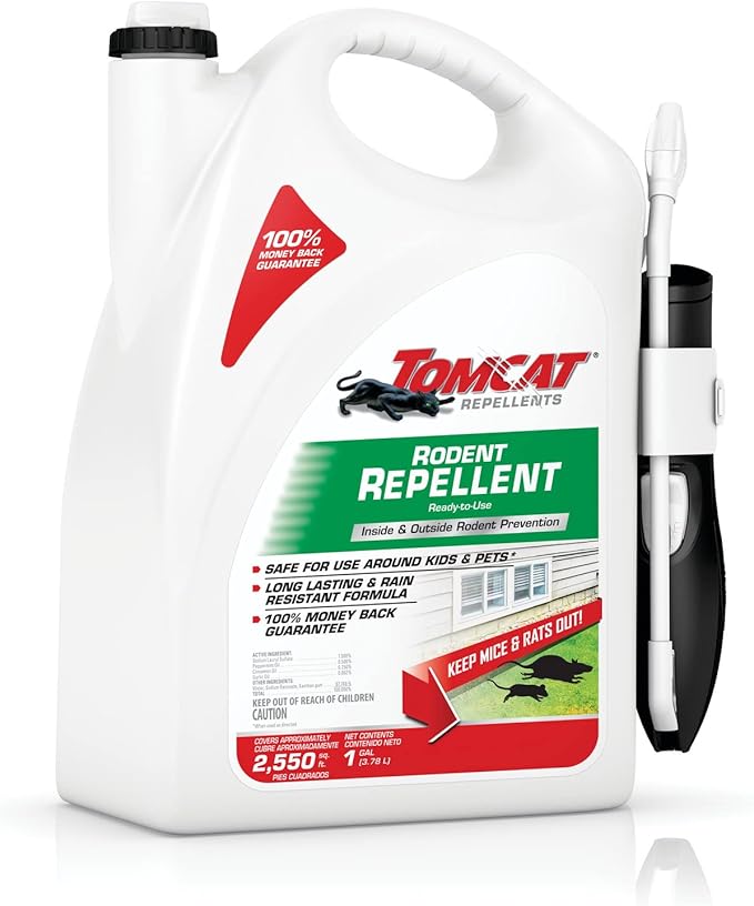 Tomcat Rodent Repellent for Indoor and Outdoor Mouse and Rat Prevention, Ready-to-Use, 1 gal.