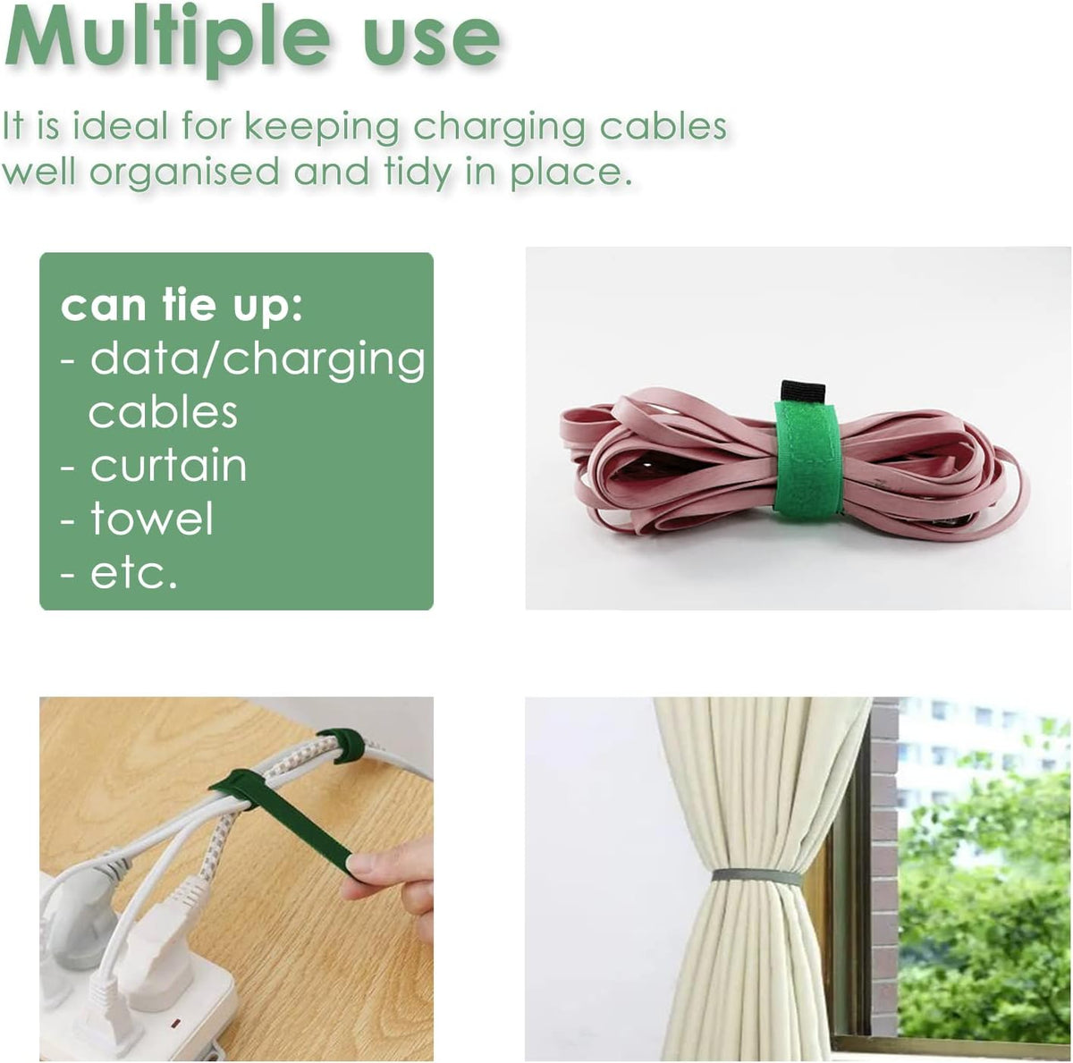 Garden Tie Green Strap Plant Supports Gentle on Plants Pre-Cut Design Tearable Reusable Sturdy