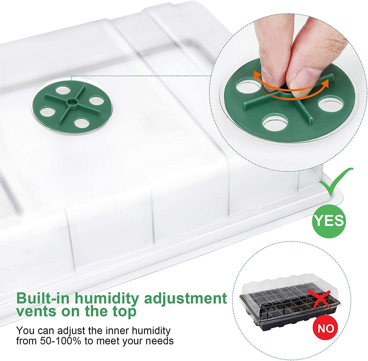 MIXC Seedling Trays Seed Starter Tray, 5-Pack Mini Propagator Plant Greenhouse Grow Kit with