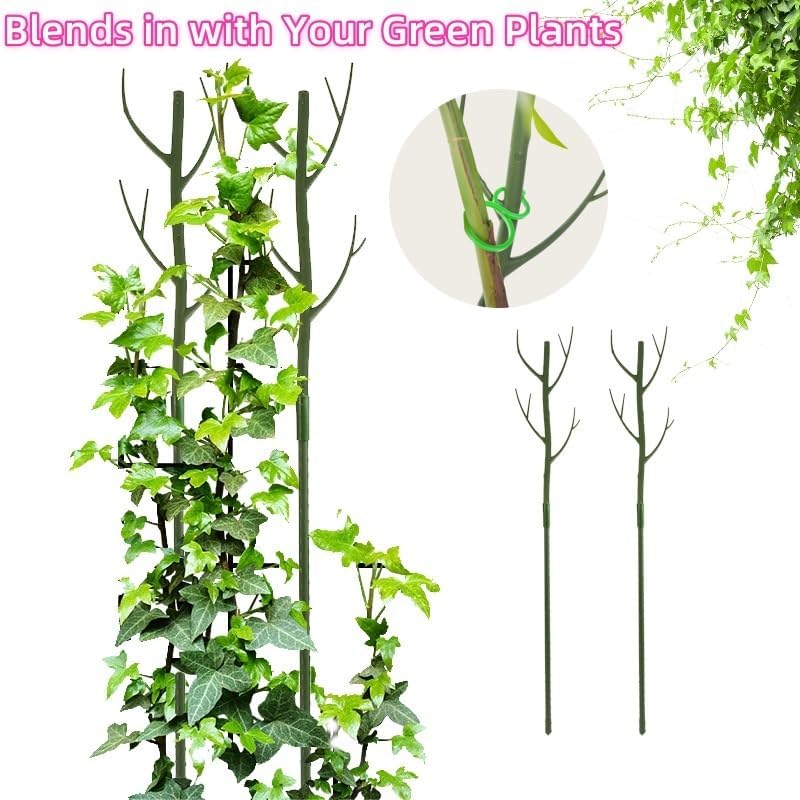 28 Inch Garden Plant Trellis for Indoor Plants, 6 Pack Plastic Trellis Support Stakes for Climbing
