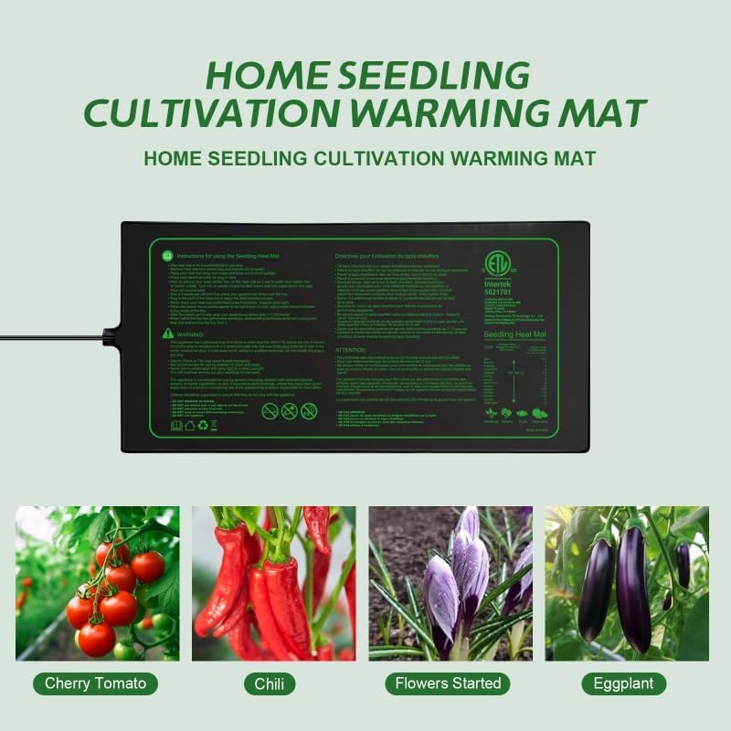 Upgrade Version 4PK Seedling Heat Mat with ETL Listed,Warm Hydroponic Heating Pad for Seed