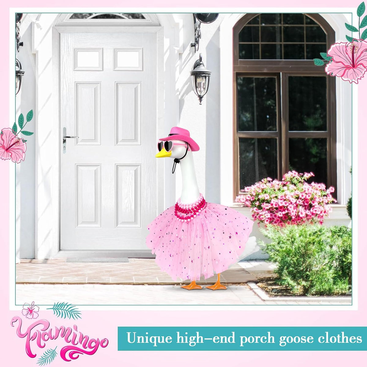 Princess Porch Goose Outfits Summer Goose Clothes, Cute Goose Outfit with Tutu Saree Goose Costume